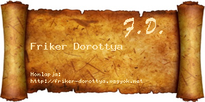 Friker Dorottya névjegykártya
